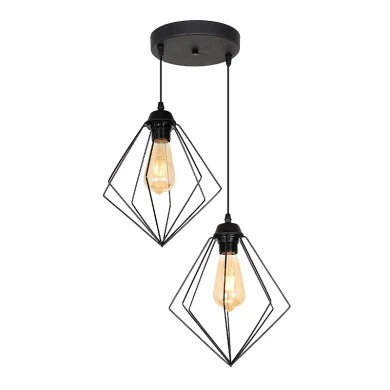 Nura Megapap E27 metallic double-light in black color 40x40x70cm.