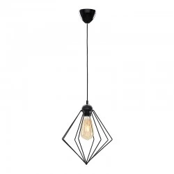 Nura Megapap E27 metallic -single-light ceiling light in black color 24x24x72cm.