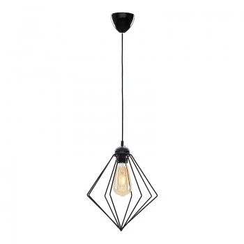 Nura Megapap E27 metallic -single-light ceiling light in black color 24x24x72cm.