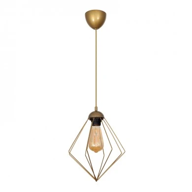 Nura Megapap E27 metallic -single-light ceiling light in gold color 24x24x72cm.
