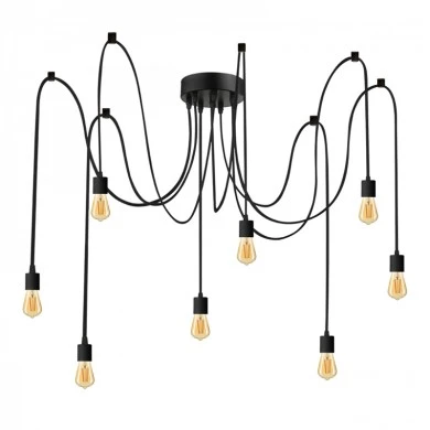 Ceiling lamp Octopus Megapap E27 eight-light color black 150cm.