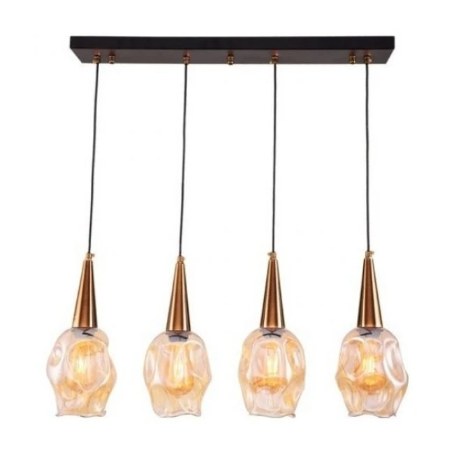 Olivia four-lights metallic roof lamp in bronze - acute color Φ70x78cm.
