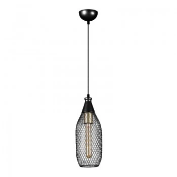 Orazio Megapap E27 metallic single-light ceiling light in black color 12x12x70cm.