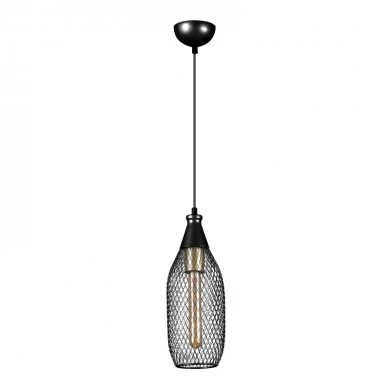 Orazio Megapap E27 metallic single-light ceiling light in black color 12x12x70cm.