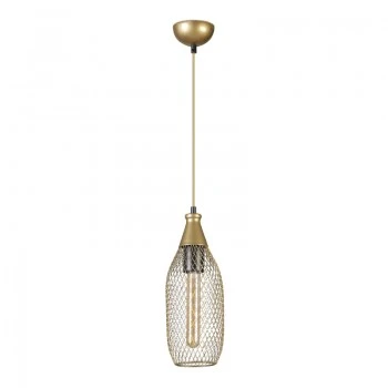Orazio Megapap E27 metallic single-light ceiling light in gold color 12x12x70cm.
