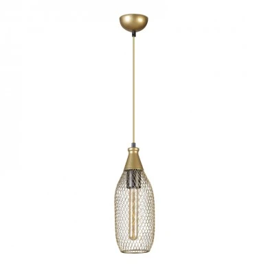 Orazio Megapap E27 metallic single-light ceiling light in gold color 12x12x70cm.