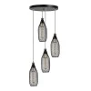 Orazio Megapap E27 metallic four-light ceiling light in black color 30x30x70cm.