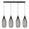 Orazio Megapap E27 metallic four-light ceiling light in black color 65x12x70cm.