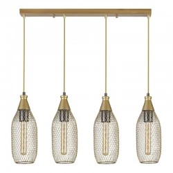 Orazio Megapap E27 metallic four-light ceiling light in gold color 65x12x70cm.