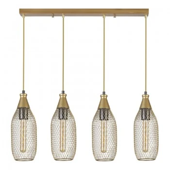 Orazio Megapap E27 metallic four-light ceiling light in gold color 65x12x70cm.