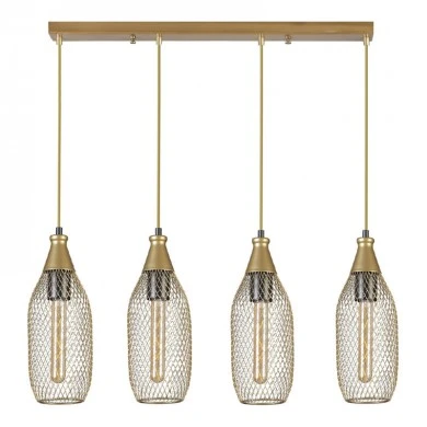 Orazio Megapap E27 metallic four-light ceiling light in gold color 65x12x70cm.
