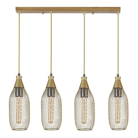 Orazio Megapap E27 metallic four-light ceiling light in gold color 65x12x70cm.