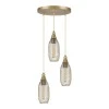 Orazio Megapap E27 metallic three-light ceiling light in gold color 30x30x70cm.