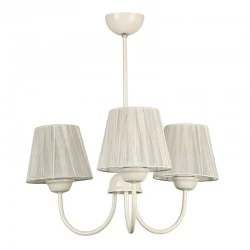 Ovana Megapap E27 metal - fabric three-lights ceiling light in cream color 45x45x50cm.