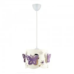 Papilia Megapap E27 metal ceiling light in white - lilac color 20x20x60cm.