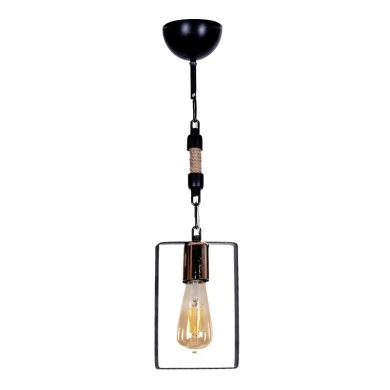Pembe Megapap E27 metallic ceiling light in black color 14x6x60cm.