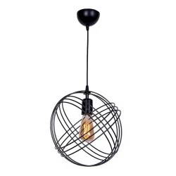 Phillipe Megapap E27 metallic ceiling light in black color 35x35x70cm