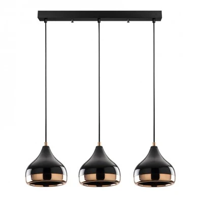 Precious Megapap E27 metallic three-light ceiling light in black - bronze color 67x17x111cm.