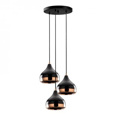 Precious Megapap E27 metallic three-light ceiling light in black - bronze color Φ37x111cm.
