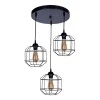 Rago Megapap E27 metallic ceiling three-light in black color 50x40x80cm.