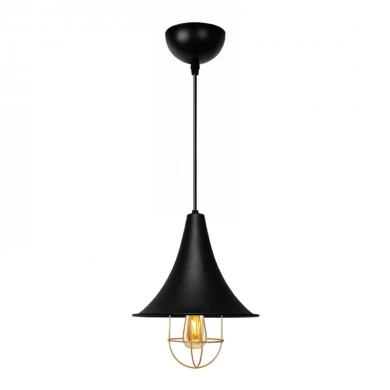 Retro Megapap E27 metallic ceiling lamp in black color Φ24x70cm.