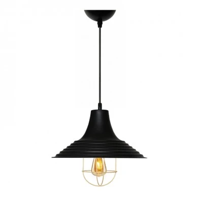 Retro Megapap E27 metallic ceiling lamp in black color Φ30x70cm.