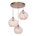 Riordan Megapap E27 metallic-rope three-lights ceiling light in gold - beige color 30x30x65cm