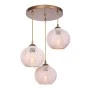 Riordan Megapap E27 metallic-rope three-lights ceiling light in gold - beige color 30x30x65cm