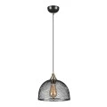 Rosa Megapap E27 metallic single-light ceiling light in black color 25x25x70cm.