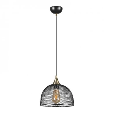 Rosa Megapap E27 metallic single-light ceiling light in black color 25x25x70cm.
