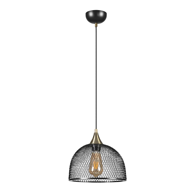 Rosa Megapap E27 metallic single-light ceiling light in black color 25x25x70cm.
