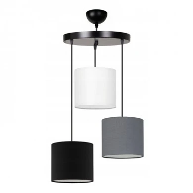 Rosie Megapap fabric ceiling 3 light in grey/black color 15x15x90cm.