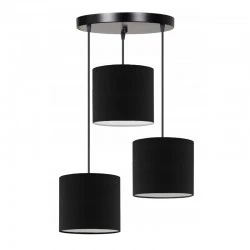Rosie Megapap fabric ceiling 3-light in black color 15x15x90cm.