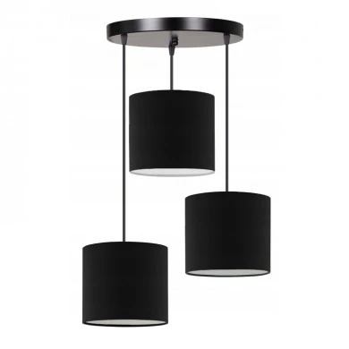 Rosie Megapap fabric ceiling 3-light in black color 15x15x90cm.
