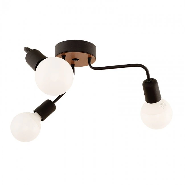 Salvi Megapap E27 metal table lamp in black color 44x44x10cm.