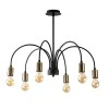 Samba Megapap E27 metallic six-light ceiling light in black color Ø68x50cm.