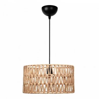 Φωτιστικό οροφής Sarkiz Megapap E27 από σχοινί μονόφωτο χρώμα φυσικό Ø30x70εκ.