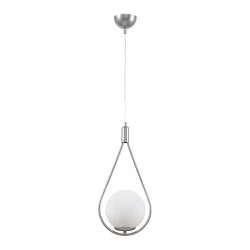 Φωτιστικό οροφής Shemesh Megapap E27  μεταλλικό μονόφωτο χρώμα ασημί 20x20x85εκ.