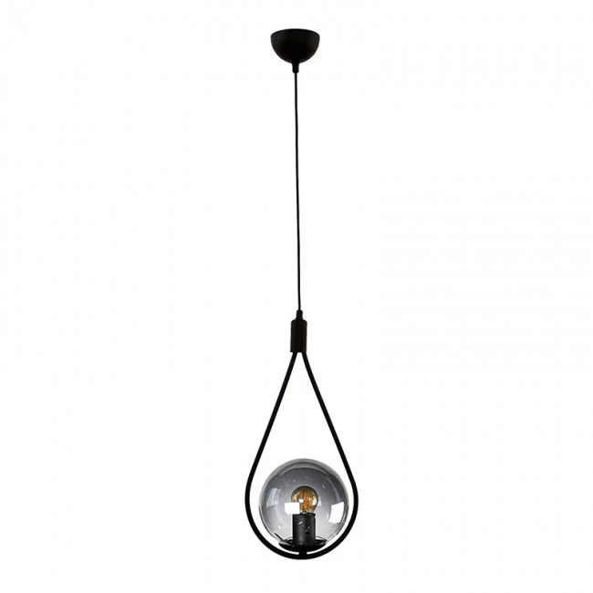 Shemesh Megapap metallic single-light ceiling light E27  in black color 20x20x85cm.