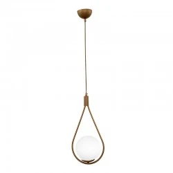 Φωτιστικό οροφής Shemesh Megapap E27  μεταλλικό μονόφωτο χρώμα χρυσό ματ 20x20x85εκ.