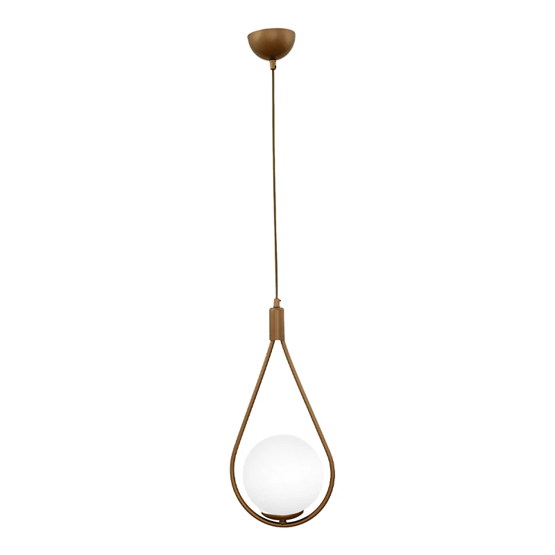 Shemesh Megapap metallic single-light ceiling light E27  in matte gold color 20x20x85cm.