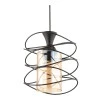 Sherwood Megapap E27 metallic single-light ceiling light in black color 20x20x71cm.
