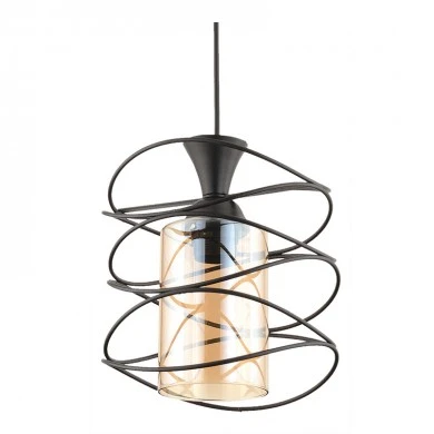 Sherwood Megapap E27 metallic single-light ceiling light in black color 20x20x71cm.