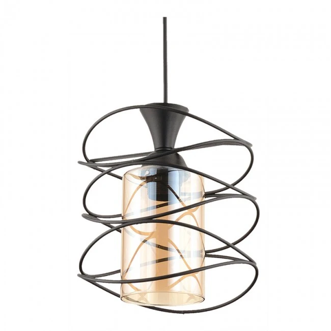 Sherwood Megapap E27 metallic single-light ceiling light in black color 20x20x71cm.