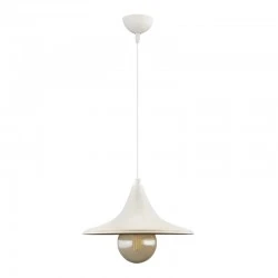 Silia Megapap E27 metal single-light ceiling light in white color 27x27x65cm.