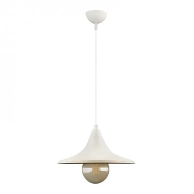 Silia Megapap E27 metal single-light ceiling light in white color 27x27x65cm.
