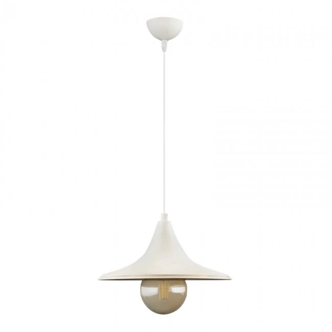 Silia Megapap E27 metal single-light ceiling light in white color 27x27x65cm.