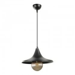 Silia Megapap E27 metal single-light ceiling light in black color 27x27x65cm.