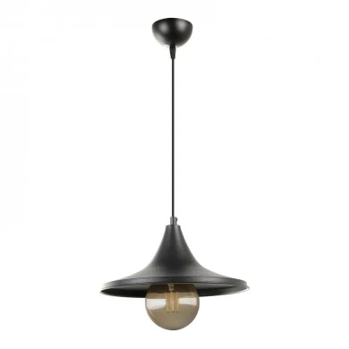 Silia Megapap E27 metal single-light ceiling light in black color 27x27x65cm.