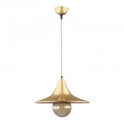 Silia Megapap E27 metal single-light ceiling light in gold color 27x27x65cm.